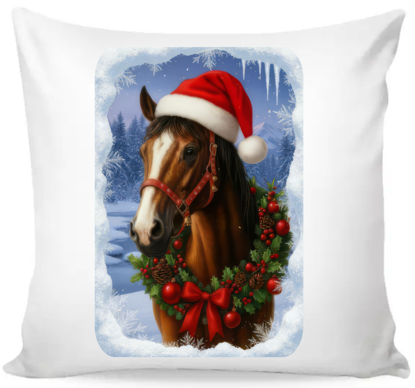 Povlak na polštář vánoční kůň0